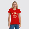 Заказать женскую футболку в Москве. Футболка классическая Манчестер Юнайтед от geekbox - готовые дизайны и нанесение принтов.