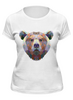 Заказать женскую футболку в Москве. Футболка классическая Полигональный медведь от oldman - готовые дизайны и нанесение принтов.
