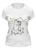 Заказать женскую футболку в Москве. Футболка классическая Медведь-лизун от Lucky Man - готовые дизайны и нанесение принтов.