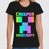 Заказать женскую футболку в Москве. Футболка классическая MINECRAFT CREEPER от weeert - готовые дизайны и нанесение принтов.