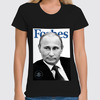 Заказать женскую футболку в Москве. Футболка классическая Putin Forbes от Design Ministry - готовые дизайны и нанесение принтов.