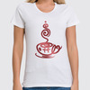 Заказать женскую футболку в Москве. Футболка классическая Coffee от Катя Муу - готовые дизайны и нанесение принтов.