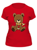 Заказать женскую футболку в Москве. Футболка классическая Мишка в шарфике от T-shirt print  - готовые дизайны и нанесение принтов.