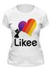 Заказать женскую футболку в Москве. Футболка классическая Likee (LIKE Video) от weeert - готовые дизайны и нанесение принтов.