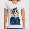 Заказать женскую футболку в Москве. Футболка классическая kitty от Gazimpa - готовые дизайны и нанесение принтов.