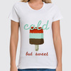 Заказать женскую футболку в Москве. Футболка классическая Ice-cream T-shirt от dashapikuza@gmail.com - готовые дизайны и нанесение принтов.