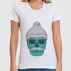 Заказать женскую футболку в Москве. Футболка классическая Hipster skull от zen4@bk.ru - готовые дизайны и нанесение принтов.