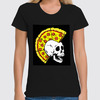 Заказать женскую футболку в Москве. Футболка классическая Пицца и череп от THE_NISE  - готовые дизайны и нанесение принтов.