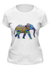 Заказать женскую футболку в Москве. Футболка классическая Индийский Слон от BeliySlon - готовые дизайны и нанесение принтов.