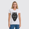Заказать женскую футболку в Москве. Футболка классическая Сова (Owl) от trugift - готовые дизайны и нанесение принтов.