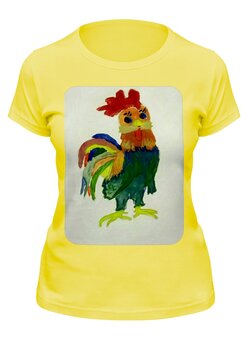 Заказать женскую футболку в Москве. Футболка классическая Петушок от mrs-snit@yandex.ru - готовые дизайны и нанесение принтов.