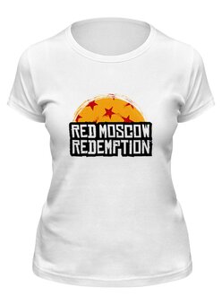 Заказать женскую футболку в Москве. Футболка классическая Red Moscow Redemption от kamal-creations - готовые дизайны и нанесение принтов.