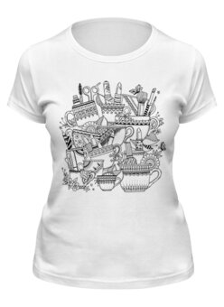 Заказать женскую футболку в Москве. Футболка классическая Раскраска по ткани от weeert - готовые дизайны и нанесение принтов.