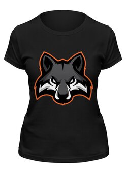 Заказать женскую футболку в Москве. Футболка классическая Wolf / Волк от crash - готовые дизайны и нанесение принтов.