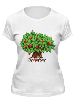Заказать женскую футболку в Москве. Футболка классическая iCalistini The Love Tree Дерево Любви от iCALISTIni - готовые дизайны и нанесение принтов.