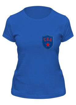 Заказать женскую футболку в Москве. Футболка классическая СКА щит от hockey_by_M - готовые дизайны и нанесение принтов.