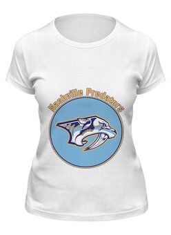 Заказать женскую футболку в Москве. Футболка классическая Nashville Predators от kspsshop - готовые дизайны и нанесение принтов.