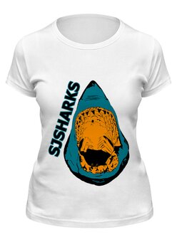 Заказать женскую футболку в Москве. Футболка классическая San Jose Sharks Сан-Хосе Шаркс  от n0xi0uzz - готовые дизайны и нанесение принтов.