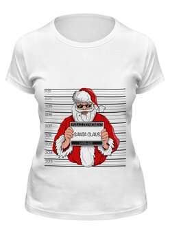 Заказать женскую футболку в Москве. Футболка классическая Плохой Санта от Олечка - готовые дизайны и нанесение принтов.