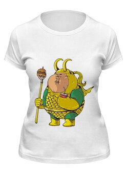 Заказать женскую футболку в Москве. Футболка классическая Fat Aquaman от priceless - готовые дизайны и нанесение принтов.
