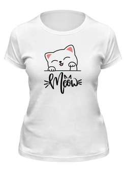 Заказать женскую футболку в Москве. Футболка классическая Аниме кот от Nos  - готовые дизайны и нанесение принтов.