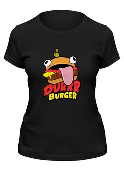 Заказать женскую футболку в Москве. Футболка классическая Fortnite Durrr Burger от geekbox - готовые дизайны и нанесение принтов.