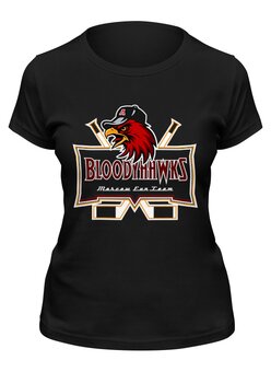 Заказать женскую футболку в Москве. Футболка классическая BloodyHawks от Рустам Юсупов - готовые дизайны и нанесение принтов.