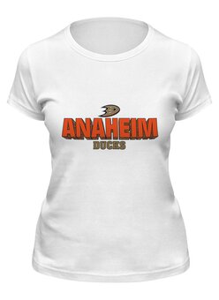 Заказать женскую футболку в Москве. Футболка классическая Anaheim Ducks от kspsshop - готовые дизайны и нанесение принтов.