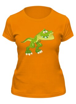 Заказать женскую футболку в Москве. Футболка классическая Динозавр от trugift - готовые дизайны и нанесение принтов.