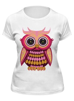 Заказать женскую футболку в Москве. Футболка классическая Сова (Owl) от trugift - готовые дизайны и нанесение принтов.