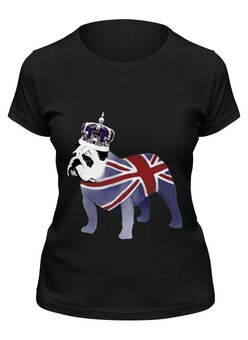 Заказать женскую футболку в Москве. Футболка классическая English Bulldog от pangeaaffair - готовые дизайны и нанесение принтов.