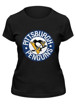 Заказать женскую футболку в Москве. Футболка классическая Pittsburgh Penguins от Евгения Железкина - готовые дизайны и нанесение принтов.