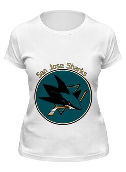 Заказать женскую футболку в Москве. Футболка классическая San Jose Sharks от kspsshop - готовые дизайны и нанесение принтов.