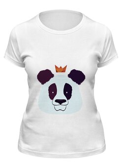 Заказать женскую футболку в Москве. Футболка классическая Король панда от cherdantcev - готовые дизайны и нанесение принтов.