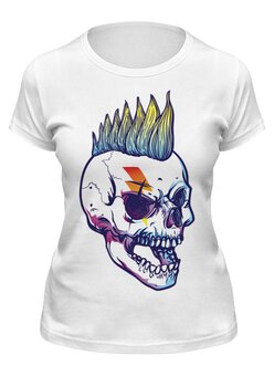 Заказать женскую футболку в Москве. Футболка классическая Rock Skull от Jimmy Flash - готовые дизайны и нанесение принтов.
