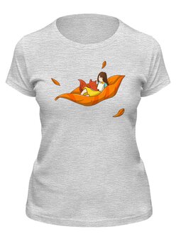 Заказать женскую футболку в Москве. Футболка классическая Осень  от T-shirt print  - готовые дизайны и нанесение принтов.