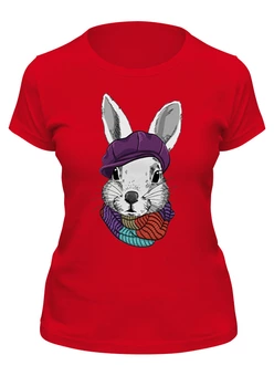 Заказать женскую футболку в Москве. Футболка классическая Кролик от Print design  - готовые дизайны и нанесение принтов.