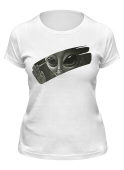 Заказать женскую футболку в Москве. Футболка классическая Alien от ANDREI M - готовые дизайны и нанесение принтов.