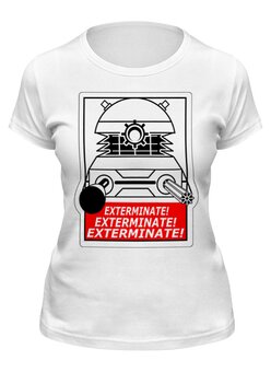 Заказать женскую футболку в Москве. Футболка классическая Exterminate! Далек от geekbox - готовые дизайны и нанесение принтов.