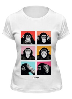 Заказать женскую футболку в Москве. Футболка классическая Chimps - Шимпанзе.   от Savara - готовые дизайны и нанесение принтов.