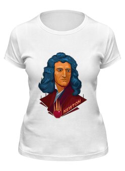 Заказать женскую футболку в Москве. Футболка классическая Ньютон от science - готовые дизайны и нанесение принтов.