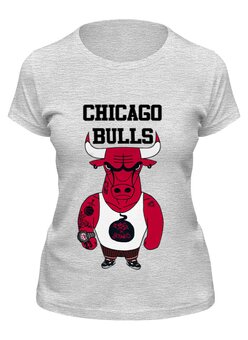 Заказать женскую футболку в Москве. Футболка классическая Chicago Bulls от dizer - готовые дизайны и нанесение принтов.