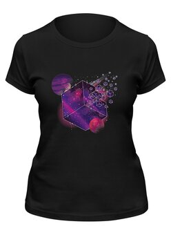 Заказать женскую футболку в Москве. Футболка классическая Galactic Cube от Павел Павел - готовые дизайны и нанесение принтов.