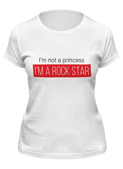 Заказать женскую футболку в Москве. Футболка классическая Rock star от Ксения Золотухина - готовые дизайны и нанесение принтов.