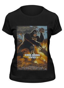 Заказать женскую футболку в Москве. Футболка классическая King Kong Lives от KinoArt - готовые дизайны и нанесение принтов.
