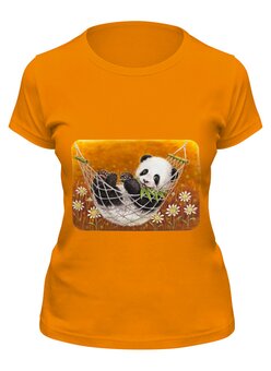 Заказать женскую футболку в Москве. Футболка классическая Панда от Виктор Гришин - готовые дизайны и нанесение принтов.
