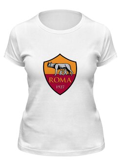 Заказать женскую футболку в Москве. Футболка классическая FC Roma от THE_NISE  - готовые дизайны и нанесение принтов.