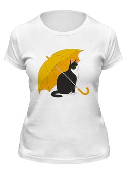 Заказать женскую футболку в Москве. Футболка классическая Cat   от Kostya  - готовые дизайны и нанесение принтов.