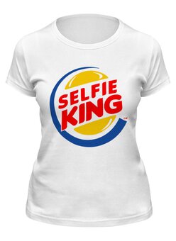 Заказать женскую футболку в Москве. Футболка классическая Король Селфи (Selfie King) от coolmag - готовые дизайны и нанесение принтов.