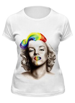 Заказать женскую футболку в Москве. Футболка классическая Marilyn Monroe от Vinli.shop  - готовые дизайны и нанесение принтов.